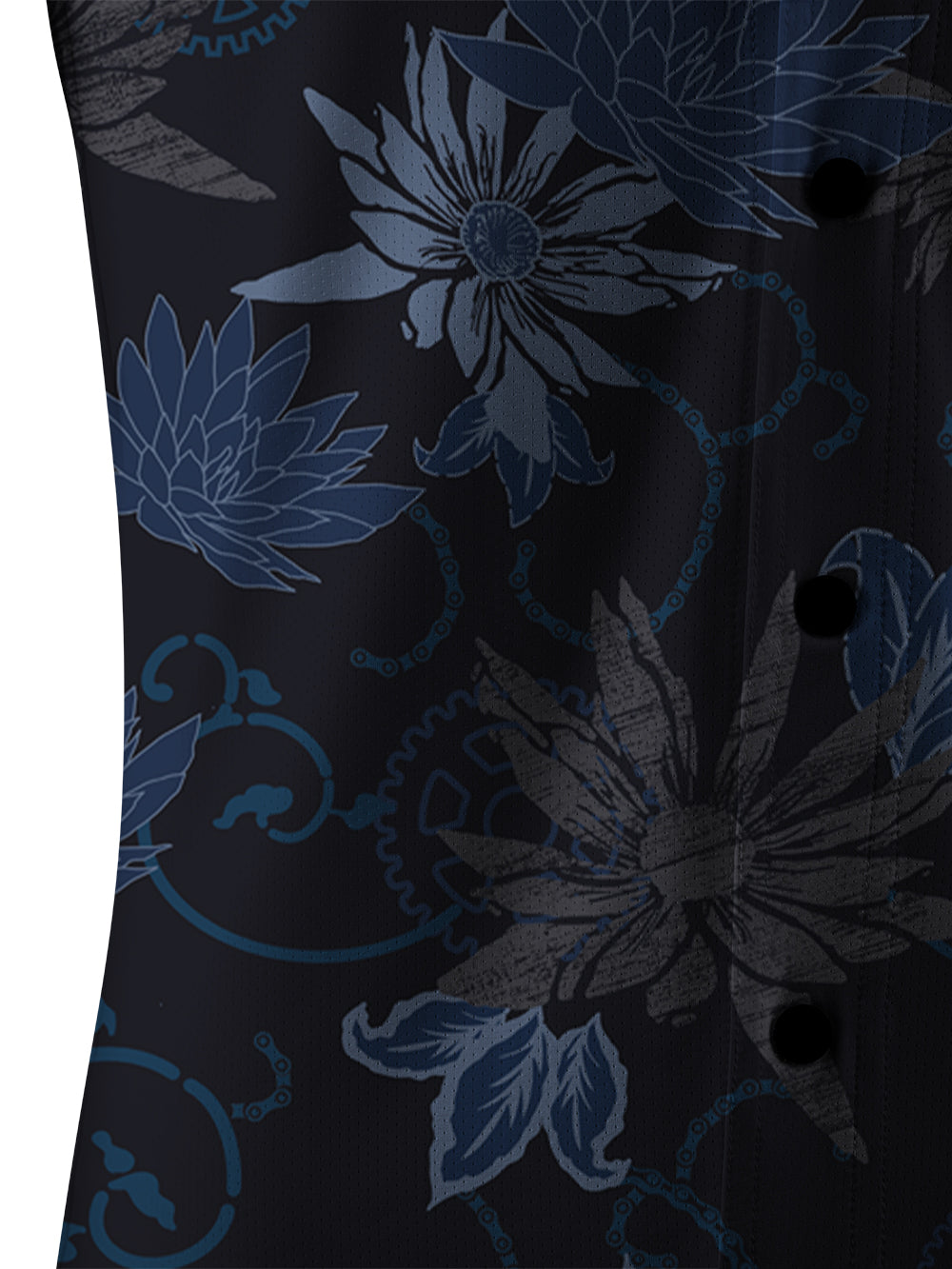 Orionride Dark Flowers Men's Stretchy Breathable Long Sleeve Gravel Shirt