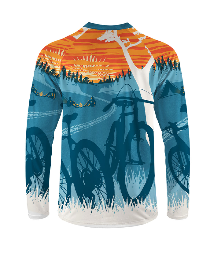 Orionride Sunset Camping Long Sleeve Downhill Jersey