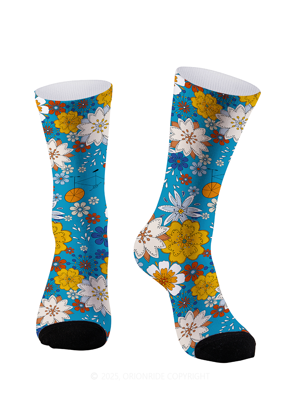 Orionride Flat Flowers Cycling Socks
