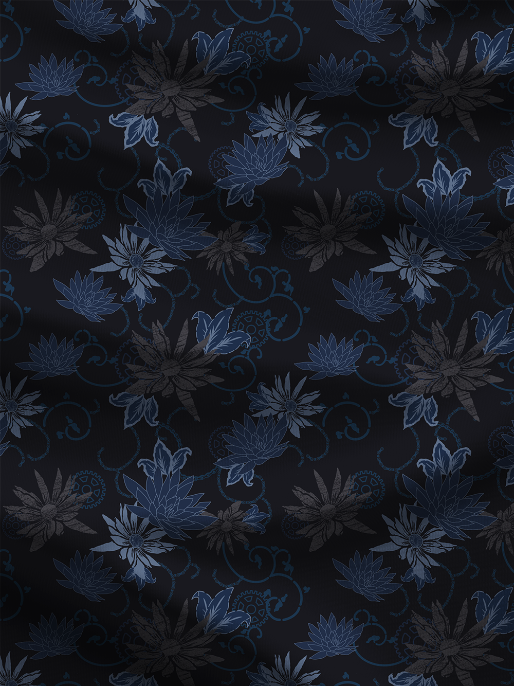 Orionride Dark Flowers Crew Neck Pullover Sweatshirt