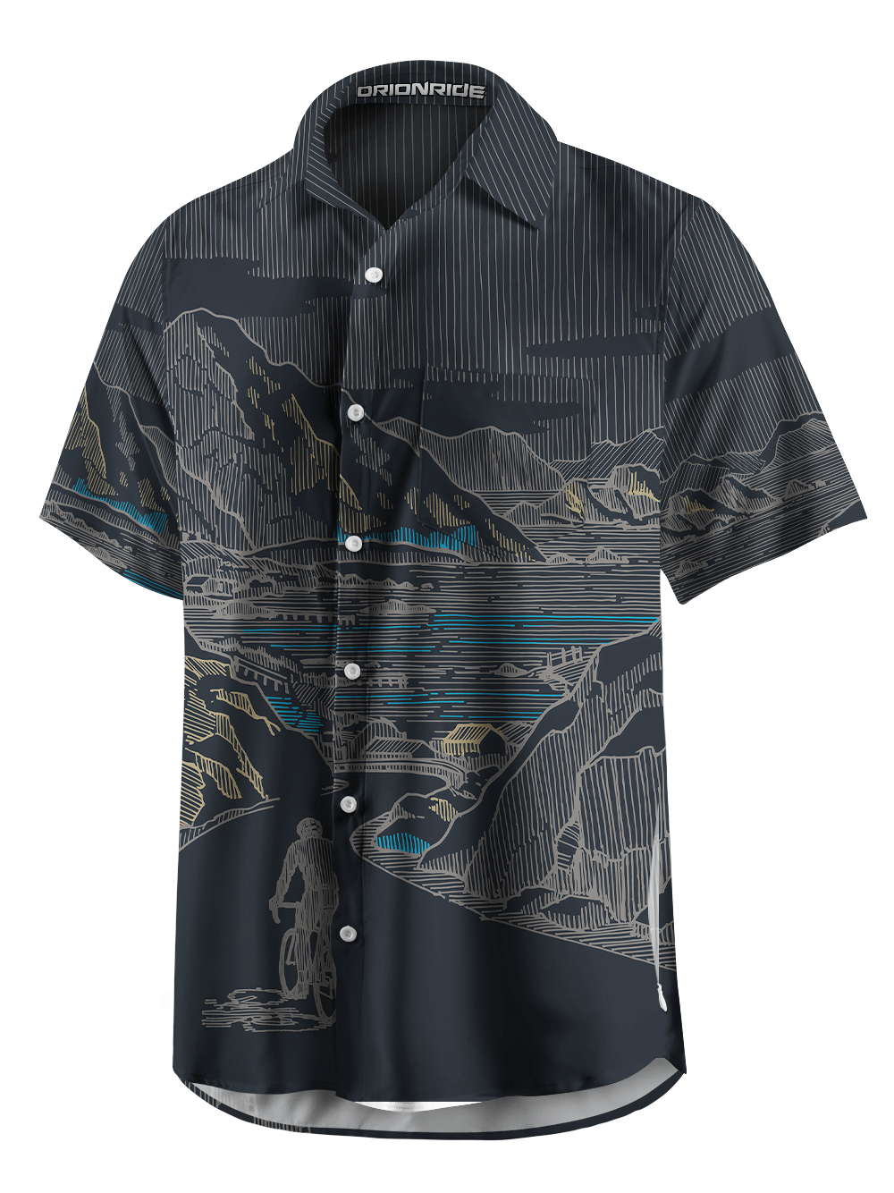 Orionride The Journey Begins Zipper Pockets Ultra Lightweight Short Sleeves Gravel Shirt