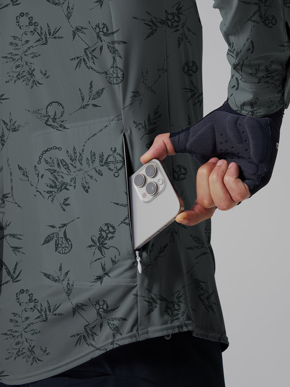 Orionride Leaf Stem Gear Men's Stretchy Breathable Long Sleeve Gravel Shirt