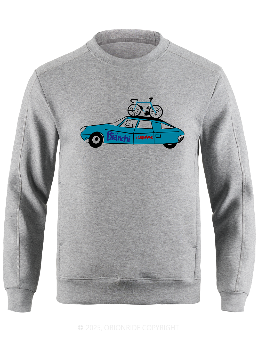 Orionride Blue Car Long Sleeve Bike Sweatshirt