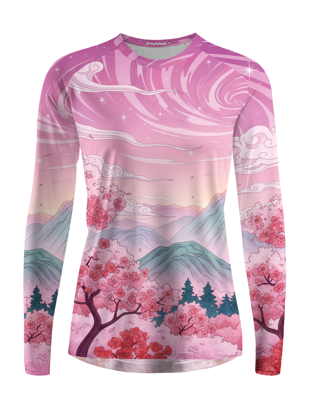 Orionride Cherry Blossom Tree Women's Quick Dry Downhill Jersey