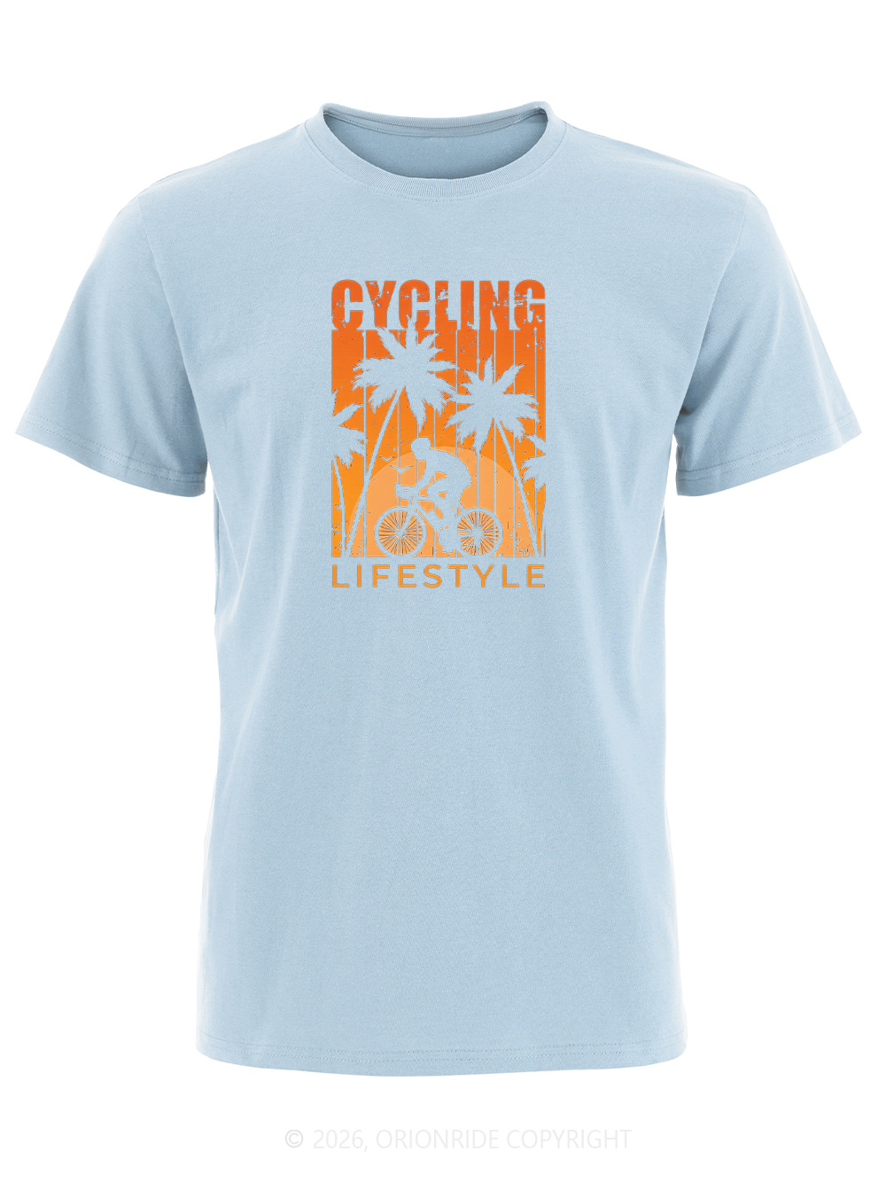 Orionride Palm Tree Silhouette Short Sleeves Bike T-Shirt