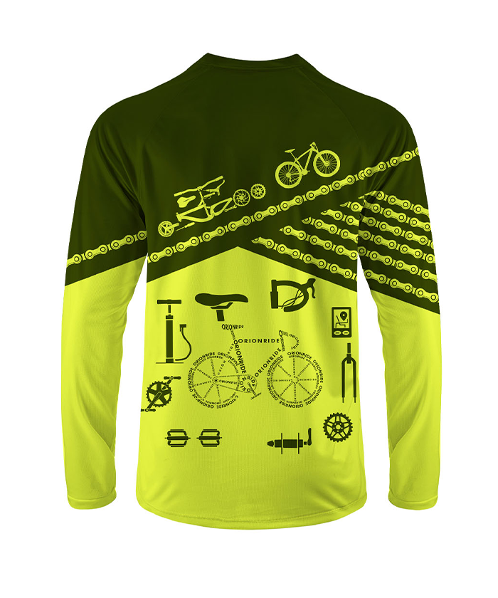 Orionride Letter Stitching Bicycle Long Sleeve Downhill Jersey