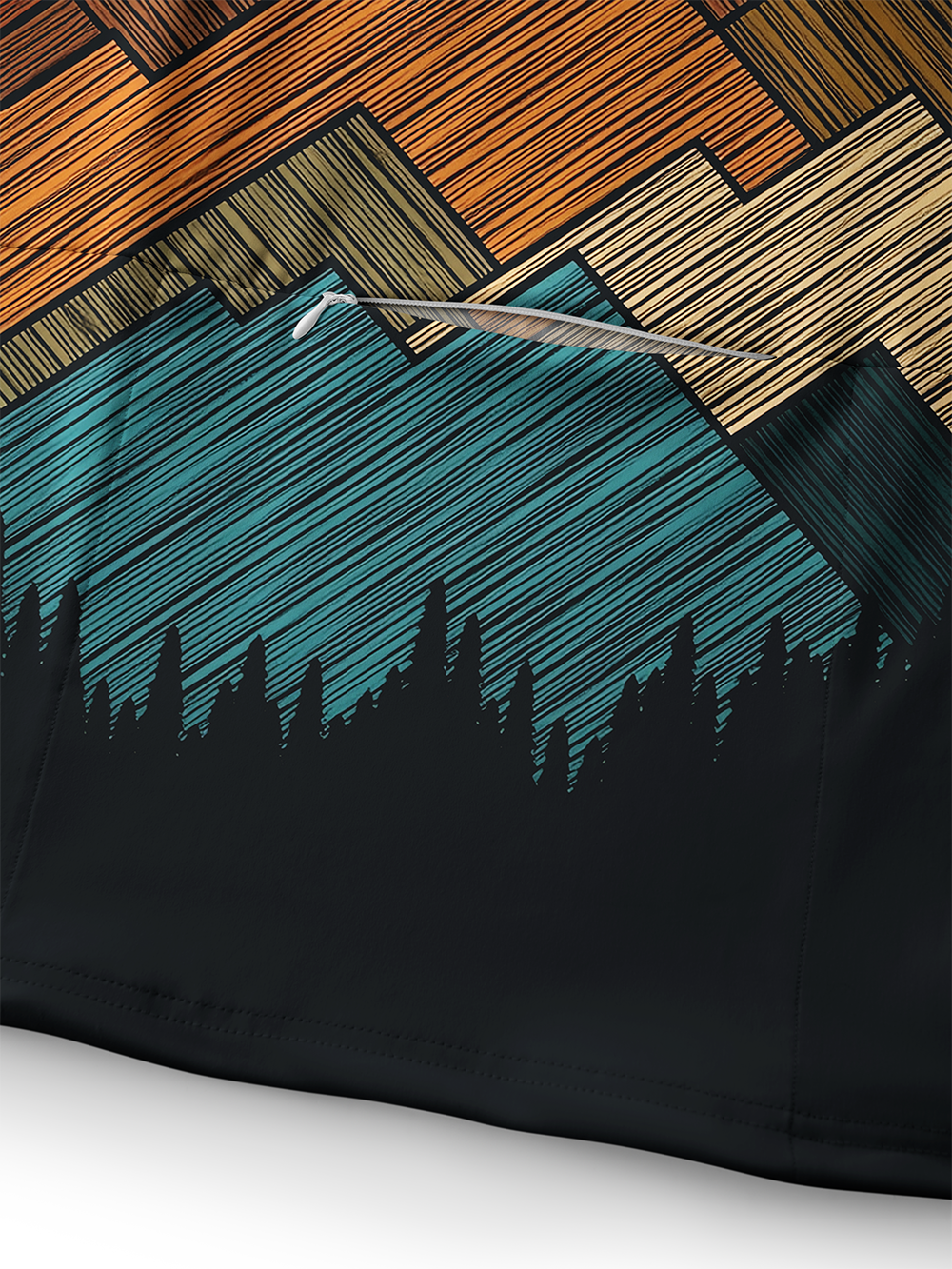 Orionride Draw Mountain Peaks Long Sleeve Cycling Hoodie Shirt