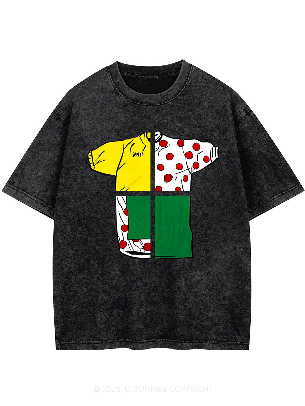 Orionride Champion Color Short Sleeves Bike Washed T-Shirt
