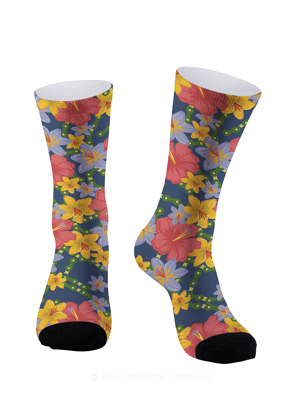 Orionride Hibiscus Chain Cycling Socks