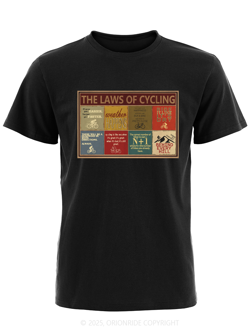 Orionride The Laws Of Cycling Short Sleeves Bike T-Shirt