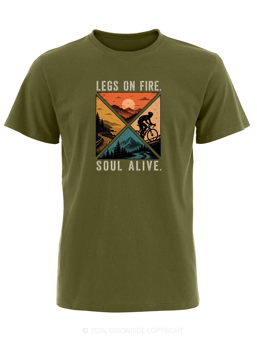 Orionride Four Fire Scenes Short Sleeves Bike T-Shirt