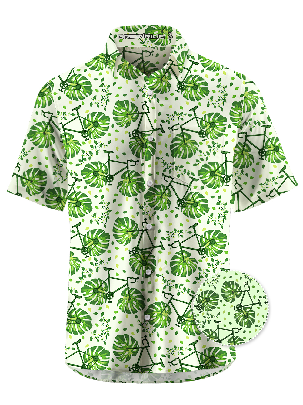 Orionride Short Sleeves Monstera Bike Ultra Lightweight Hawaiian shirt