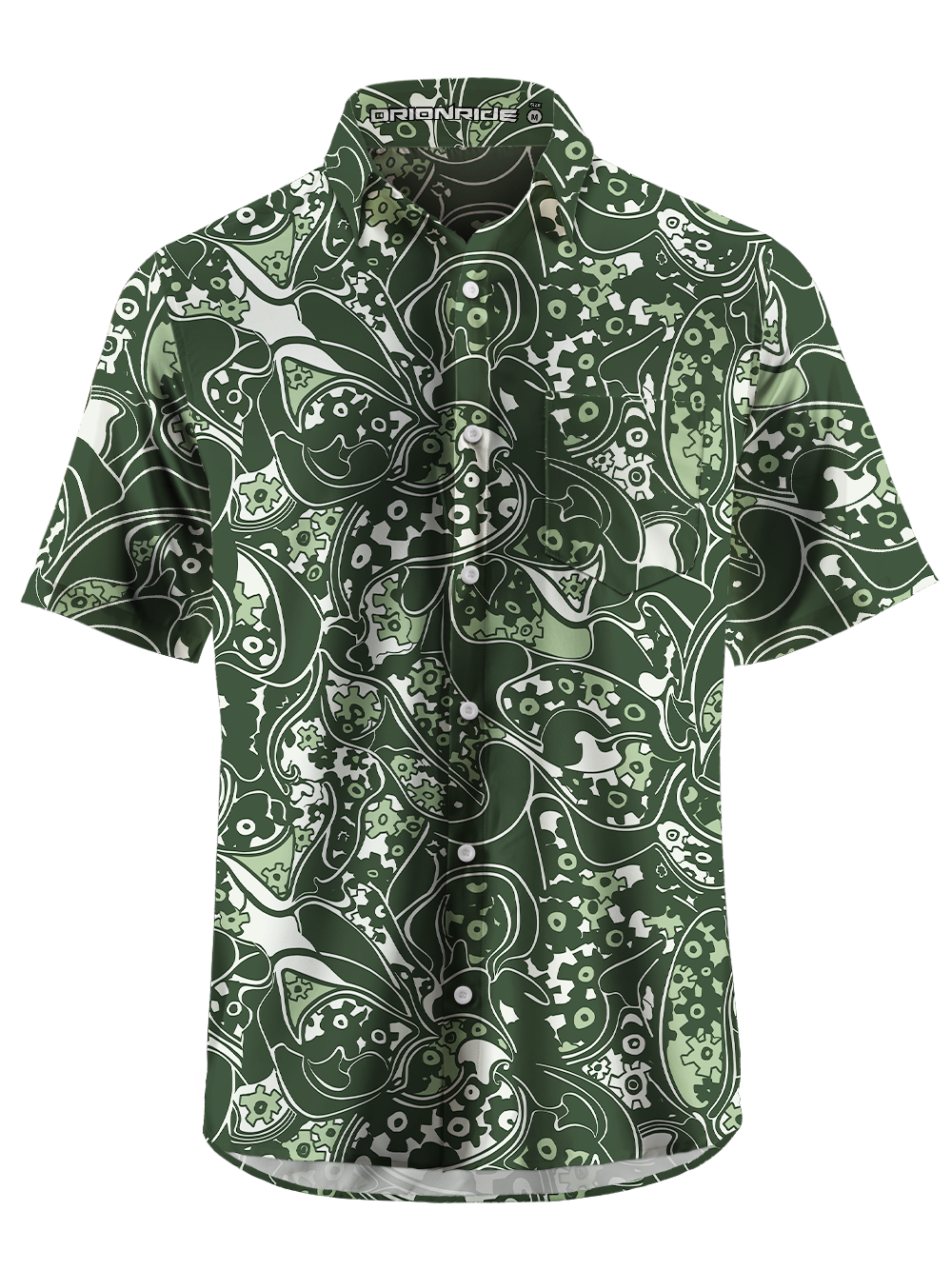 Orionride Abstract Gear Zipper Pockets Ultra Lightweight Short Sleeves Gravel Shirt