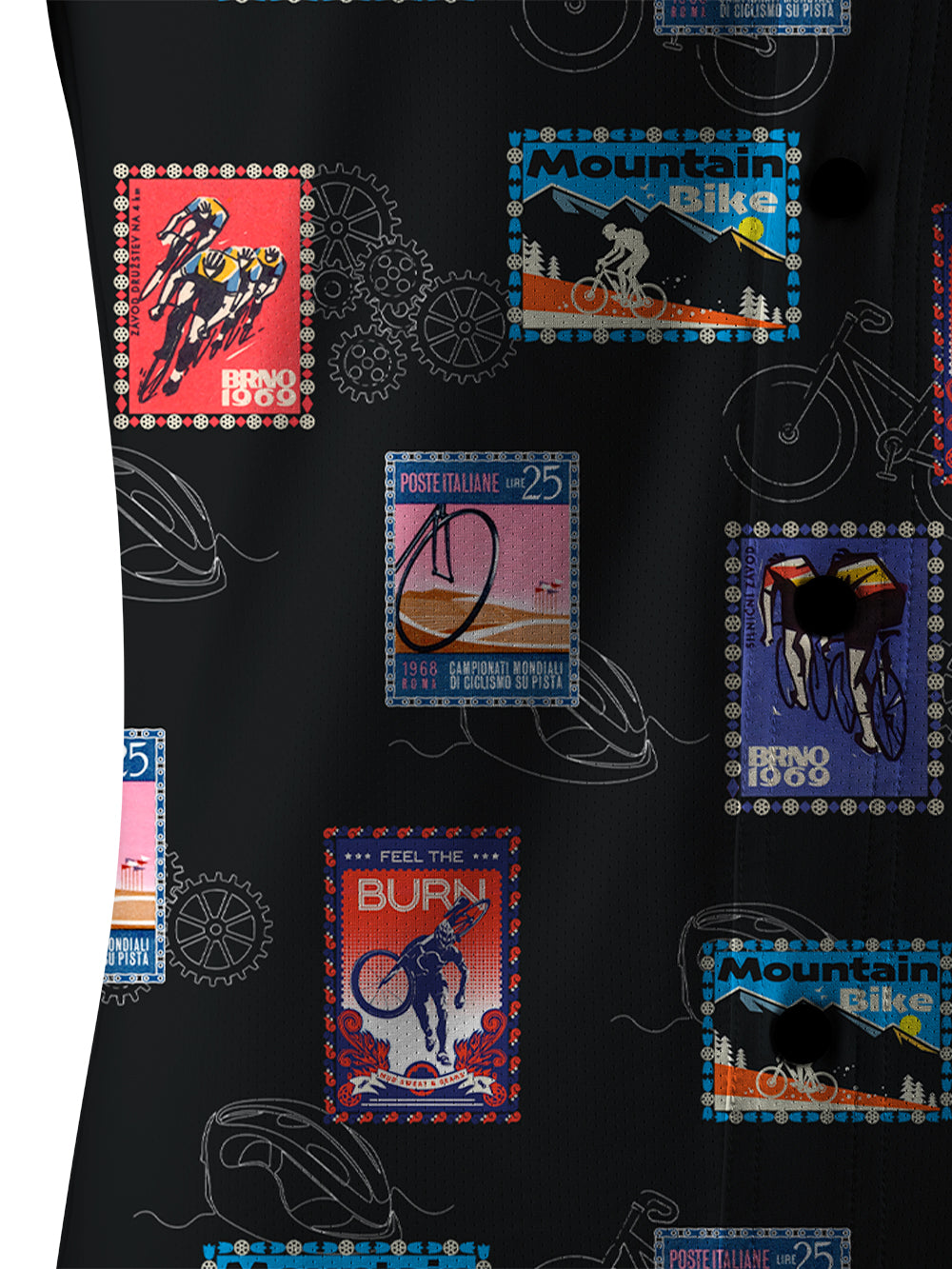 Orionride Stamp Collecting Men's Stretchy Breathable Long Sleeve Gravel Shirt