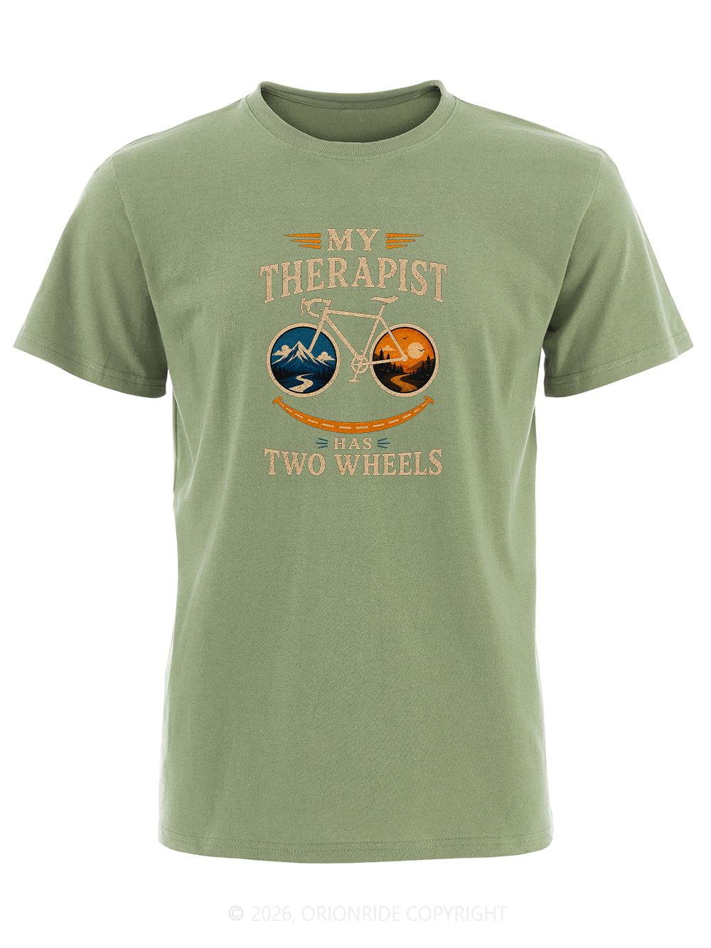 Orionride My Therapist Has Two Wheels Short Sleeves Bike T-Shirt