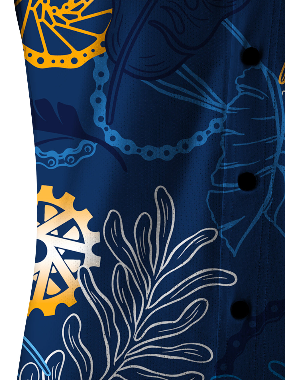 Orionride Watercolor Leaves Men's Stretchy Breathable Long Sleeve Gravel Shirt