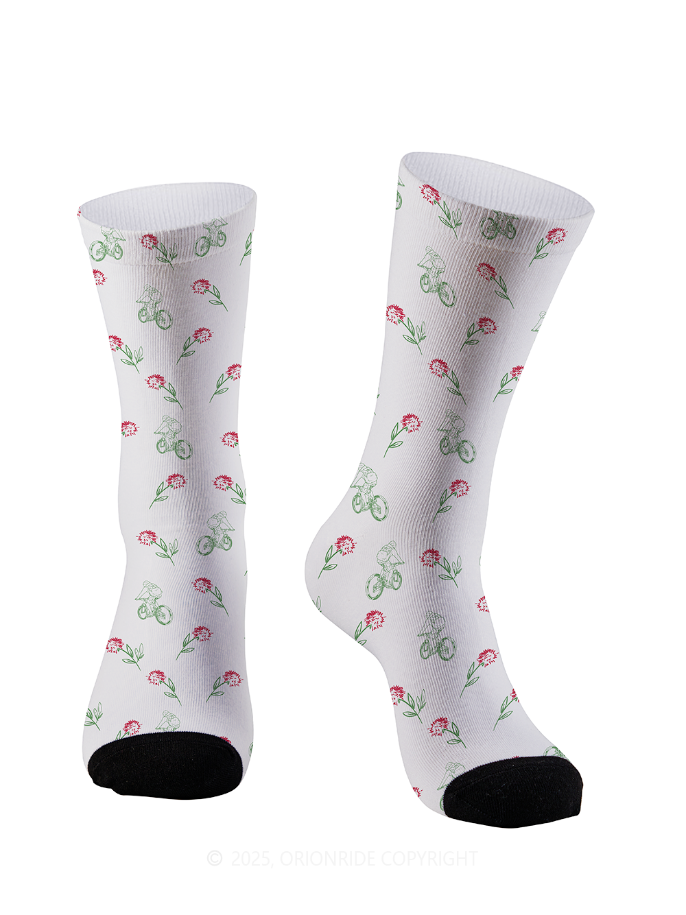 Orionride Clusters Of Flowers Cycling Socks