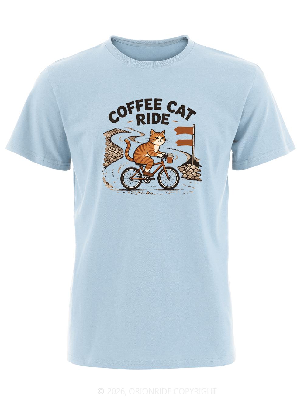 Orionride Cat Coffee Ride Short Sleeves Bike T-Shirt