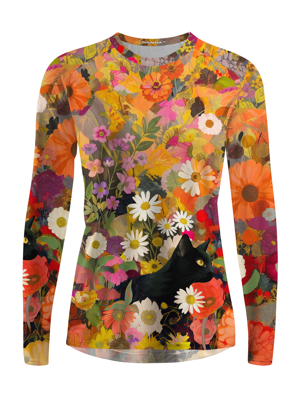 Orionride Cat In The Flower Bushes Women's Quick Dry Downhill Jersey