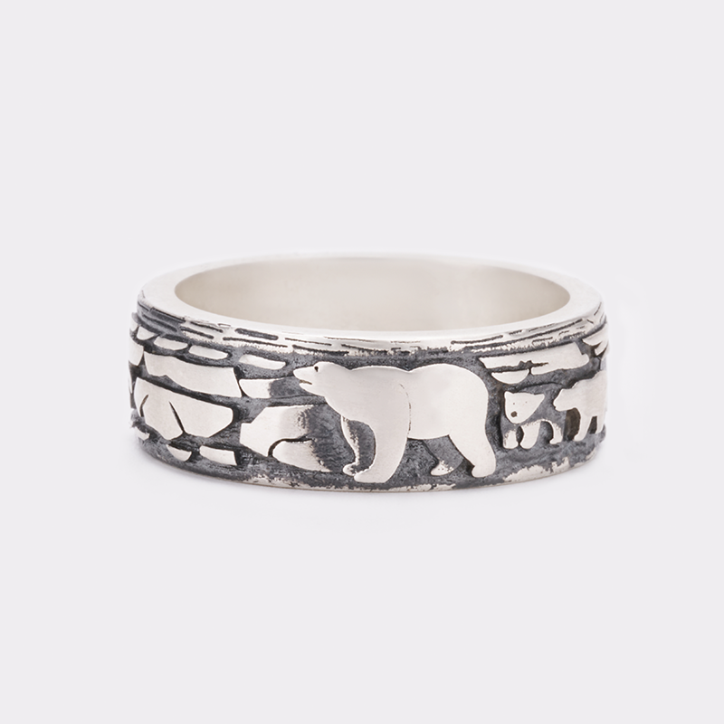 Orionride Mighty Wolf Sterling Silver Band Ring
