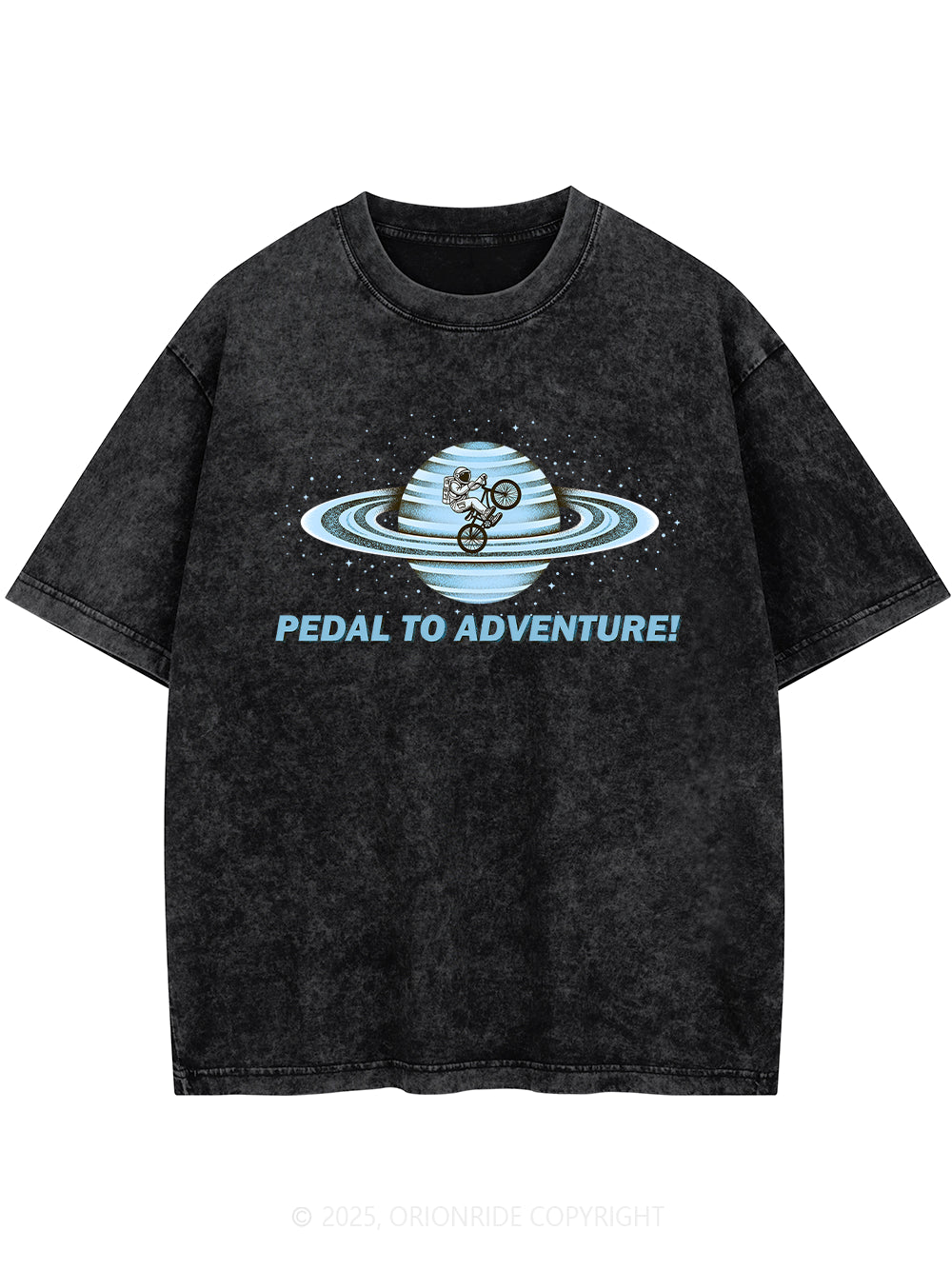 Orionride Space Cycling Short Sleeves Bike Washed T-Shirt
