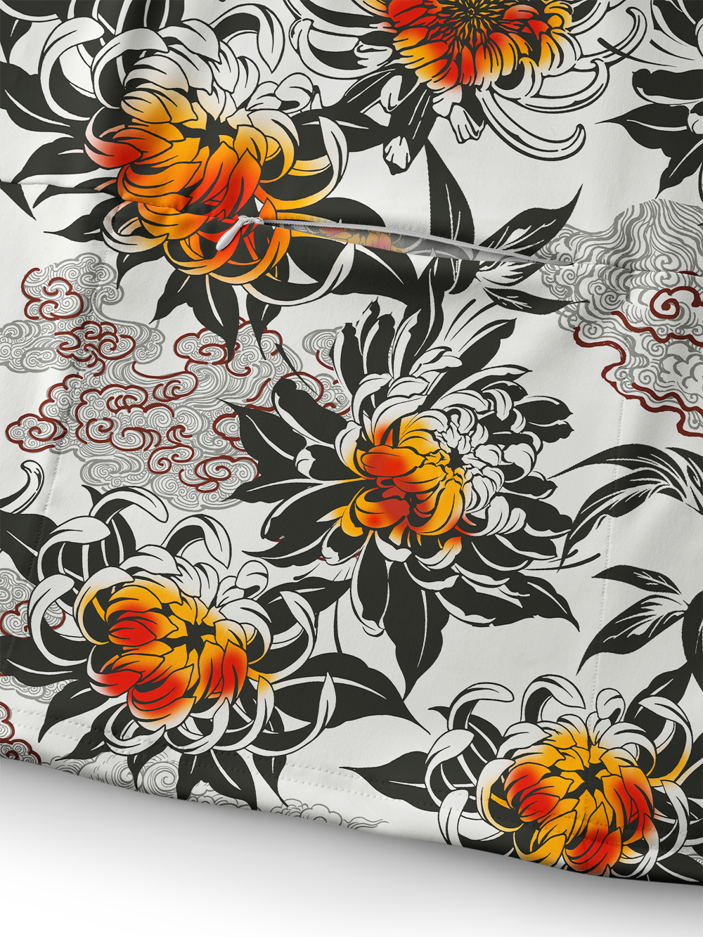 Orionride Chrysanthemums In Full Bloom Long Sleeve Cycling Hoodie Shirt