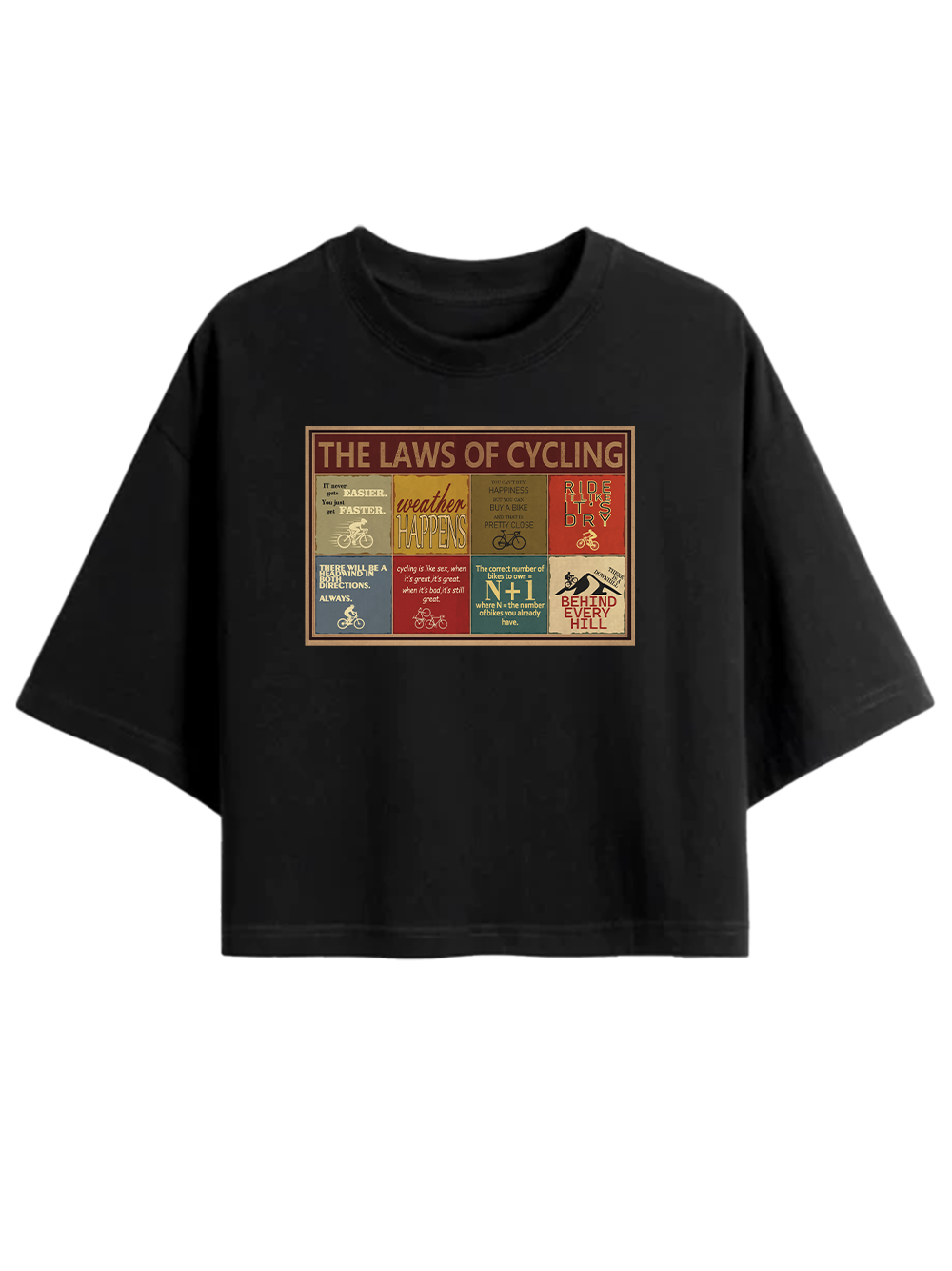 Orionride The Laws Of Cycling Women's Oversize Cycling Crop Tops