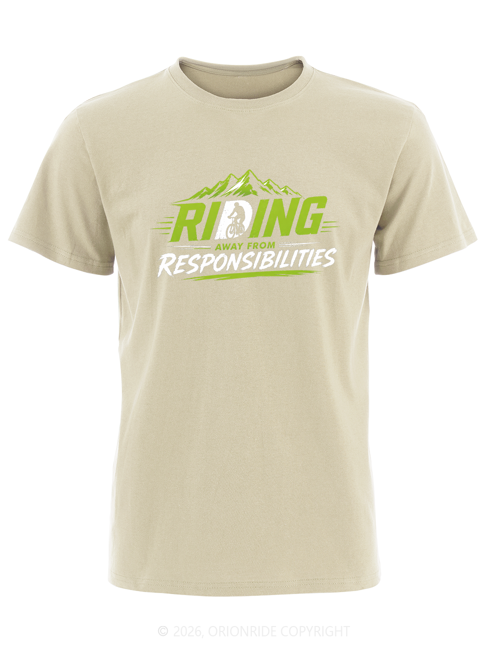 Orionride Green Mountain Outline Short Sleeves Bike T-Shirt