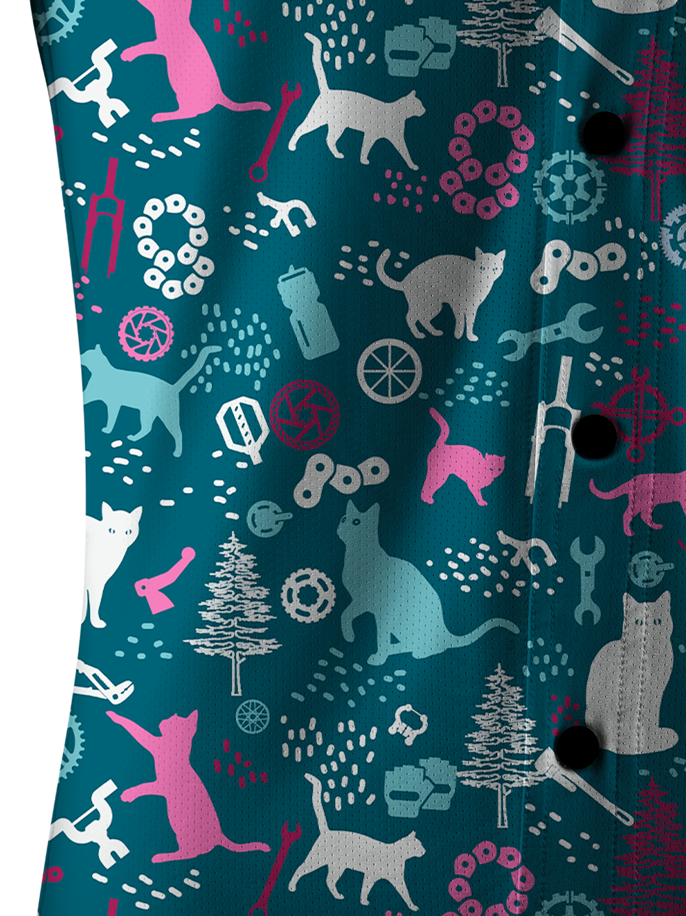 Orionride Funny Cat Men's Stretchy Breathable Long Sleeve Gravel Shirt