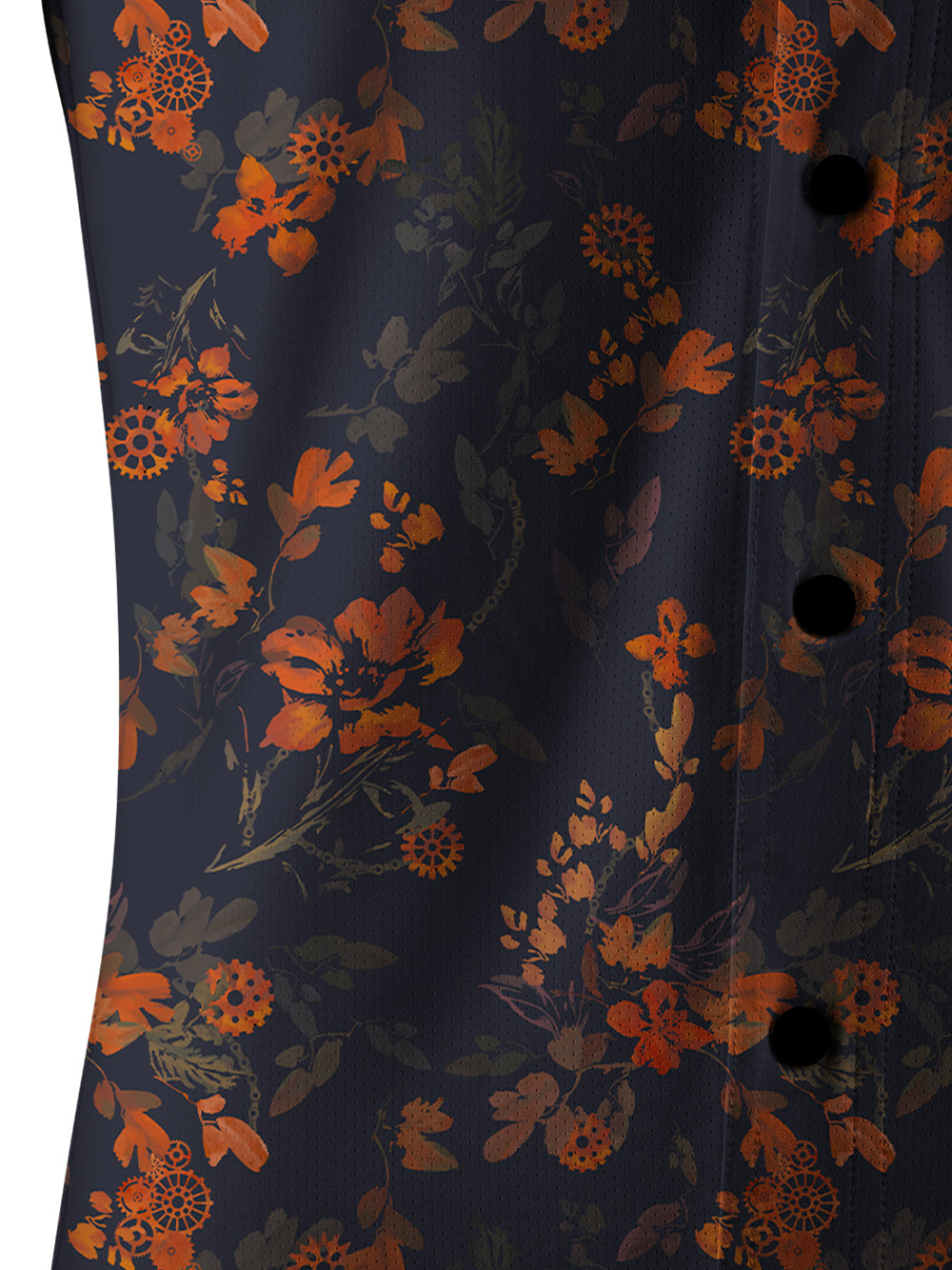 Orionride Bright Ink Flowers Men's Stretchy Breathable Long Sleeve Gravel Shirt