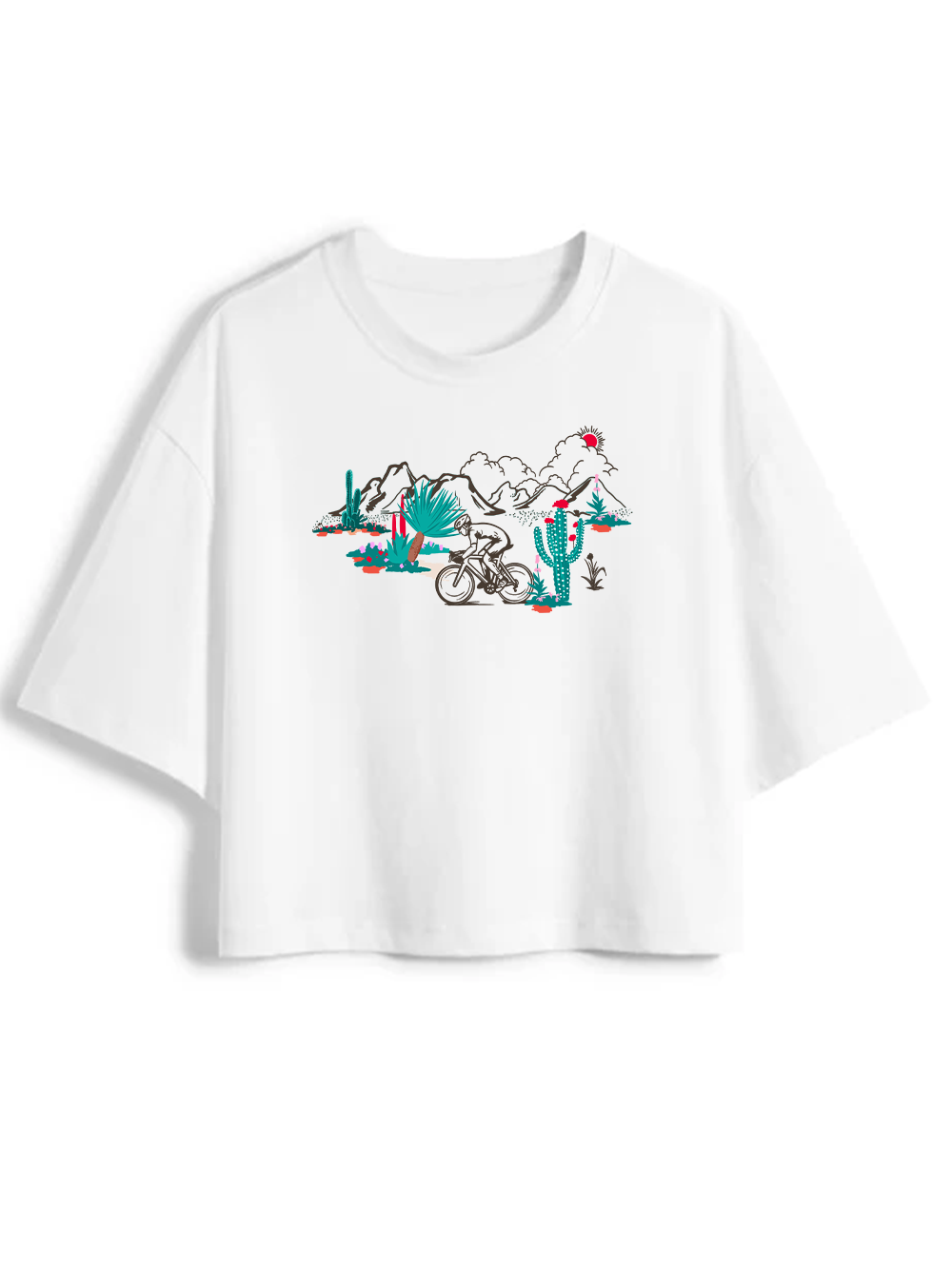 Orionride Cactus Hill Women's Oversize Cycling Crop Tops