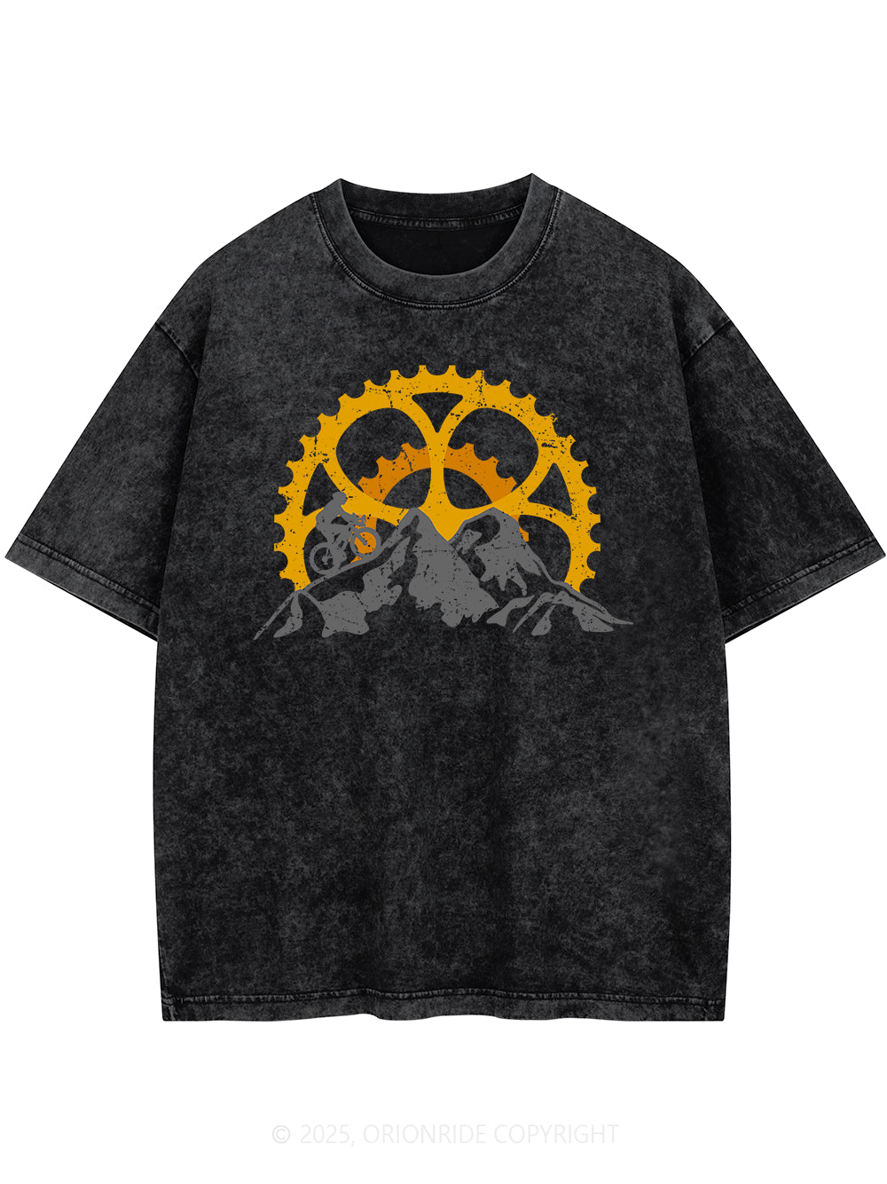 Orionride Gearwheal Short Sleeves Bike Washed T-Shirt