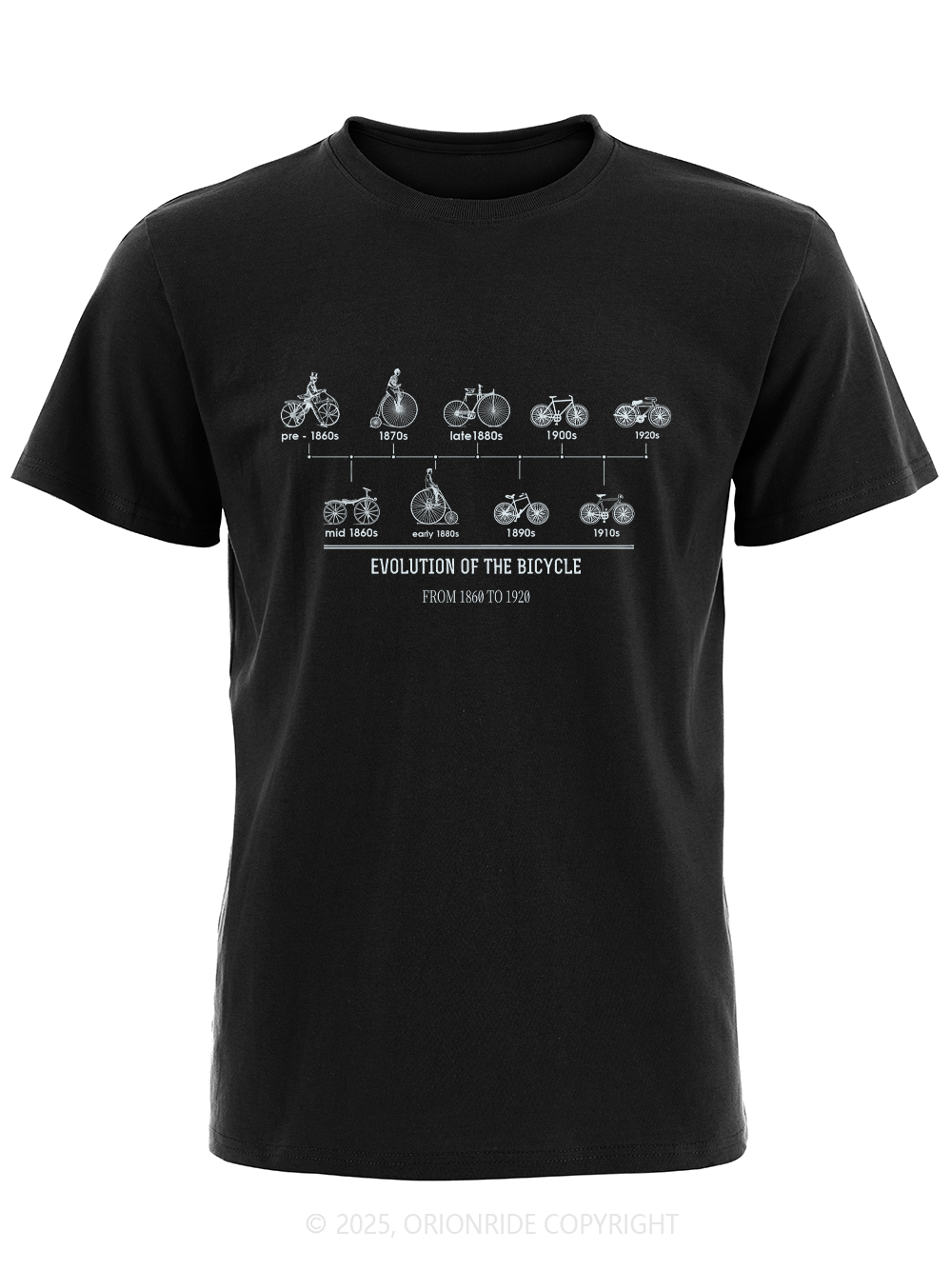 Orionride History Of Bicycle Development Short Sleeves Bike T-Shirt