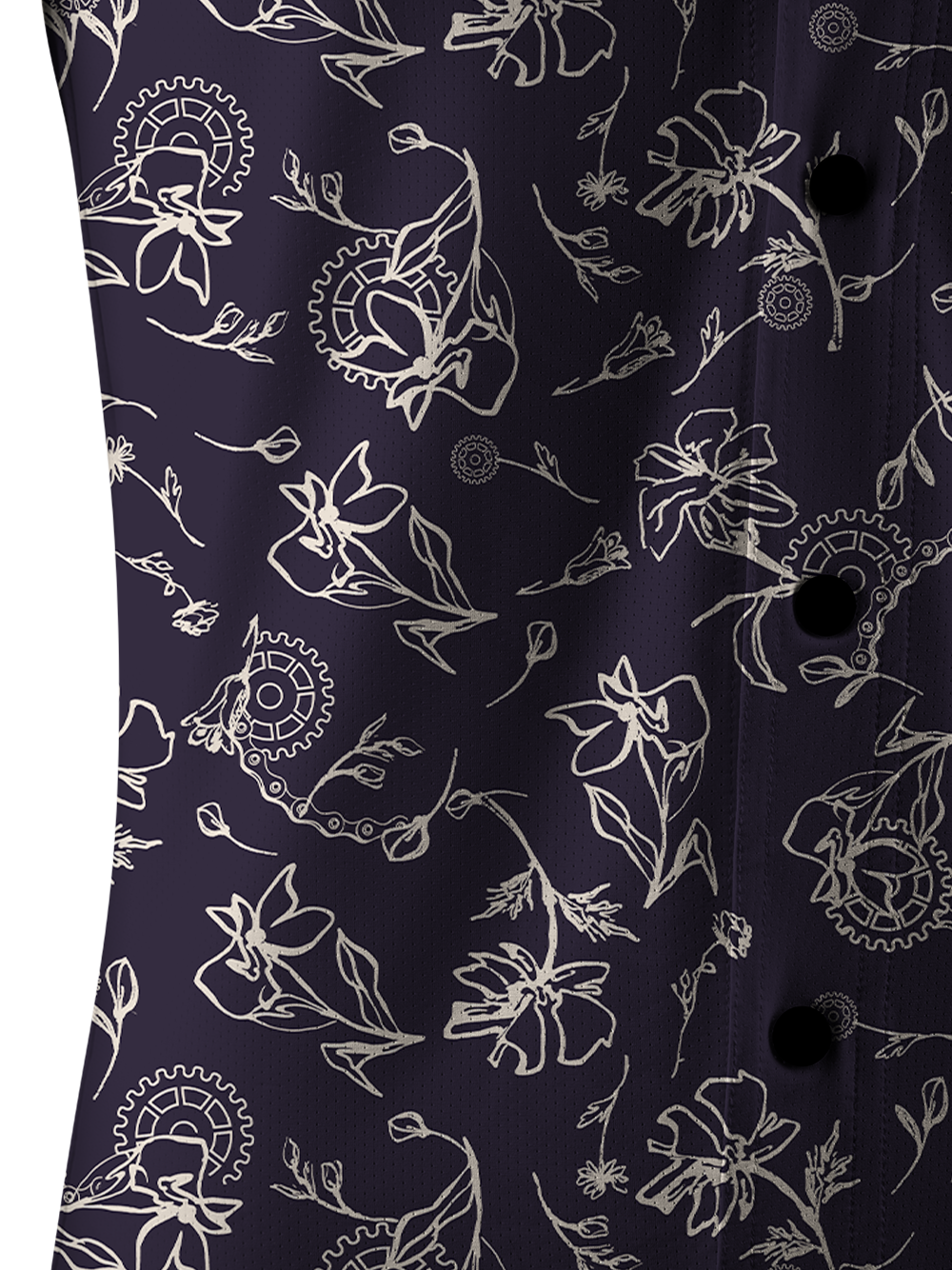 Orionride Linear Gear Flower Men's Stretchy Breathable Long Sleeve Gravel Shirt