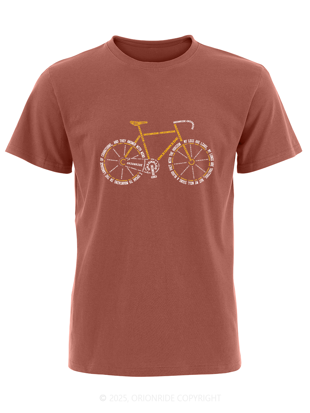 Orionride Letter Stitching Bicycle Short Sleeves Bike T-Shirt