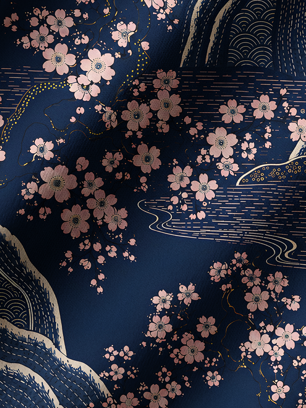 Orionride Sakura Night Landscape Long Sleeve Cycling Hoodie Shirt