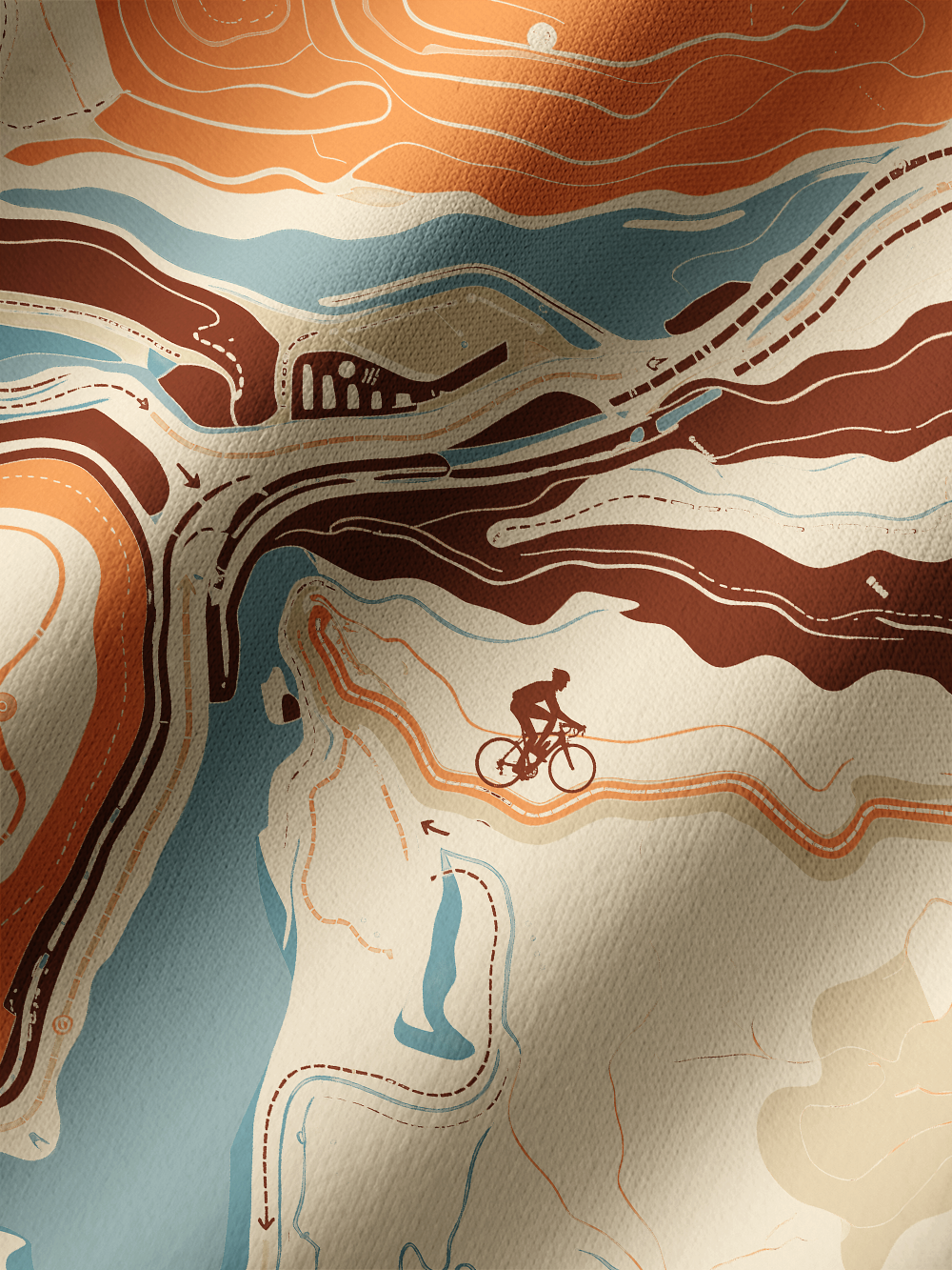 Orionride Map Ride Trail Long Sleeve Cycling Hoodie Shirt