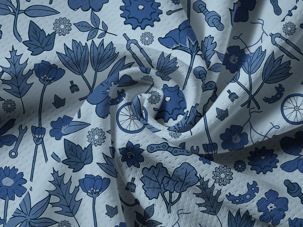 Orionride Garden Path Long Sleeve Half Zipper Mountain Bike Jersey