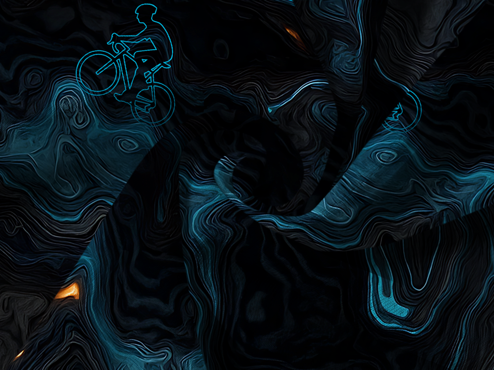 Orionride Luminous Terrain Map Long Sleeve Half Zipper Mountain Bike Jersey