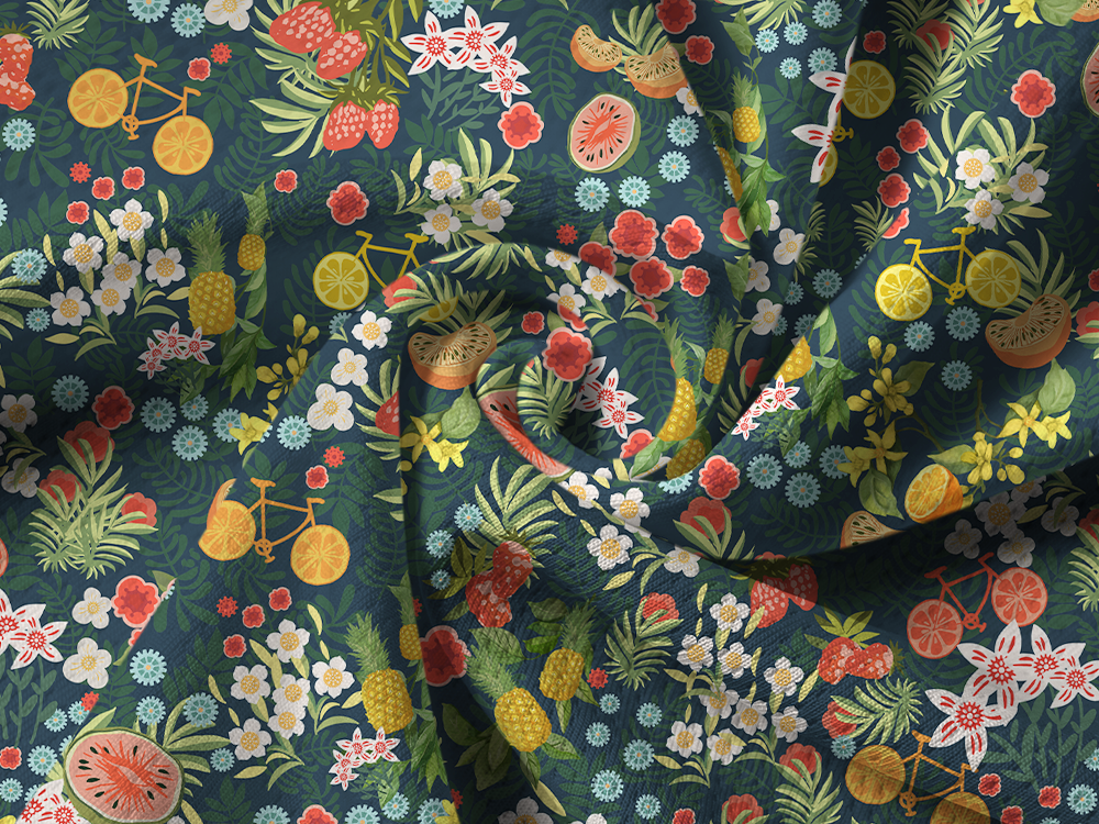 Orionride Juicy Fruit Long Sleeve Half Zipper Mountain Bike Jersey