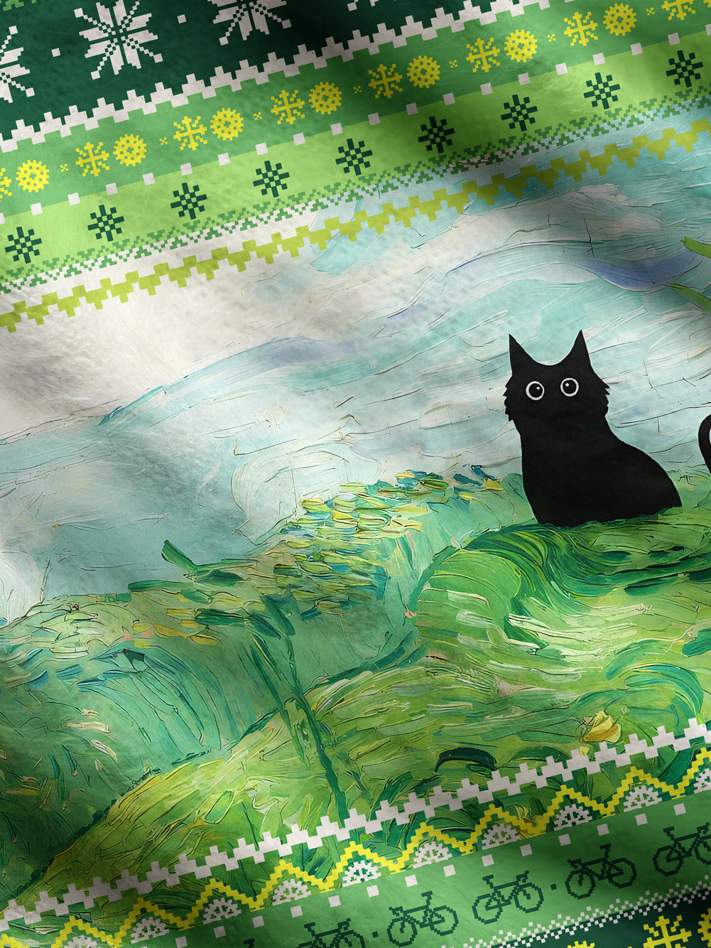Orionride Cat On The Grass Men's Sweaters
