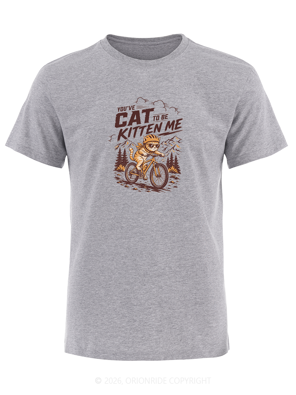 Orionride Whimsical Trail Cat Short Sleeves Bike T-Shirt