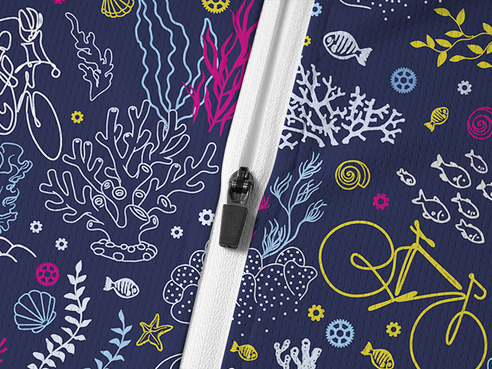 Orionride Coral Bike Long Sleeve Half Zipper Mountain Bike Jersey