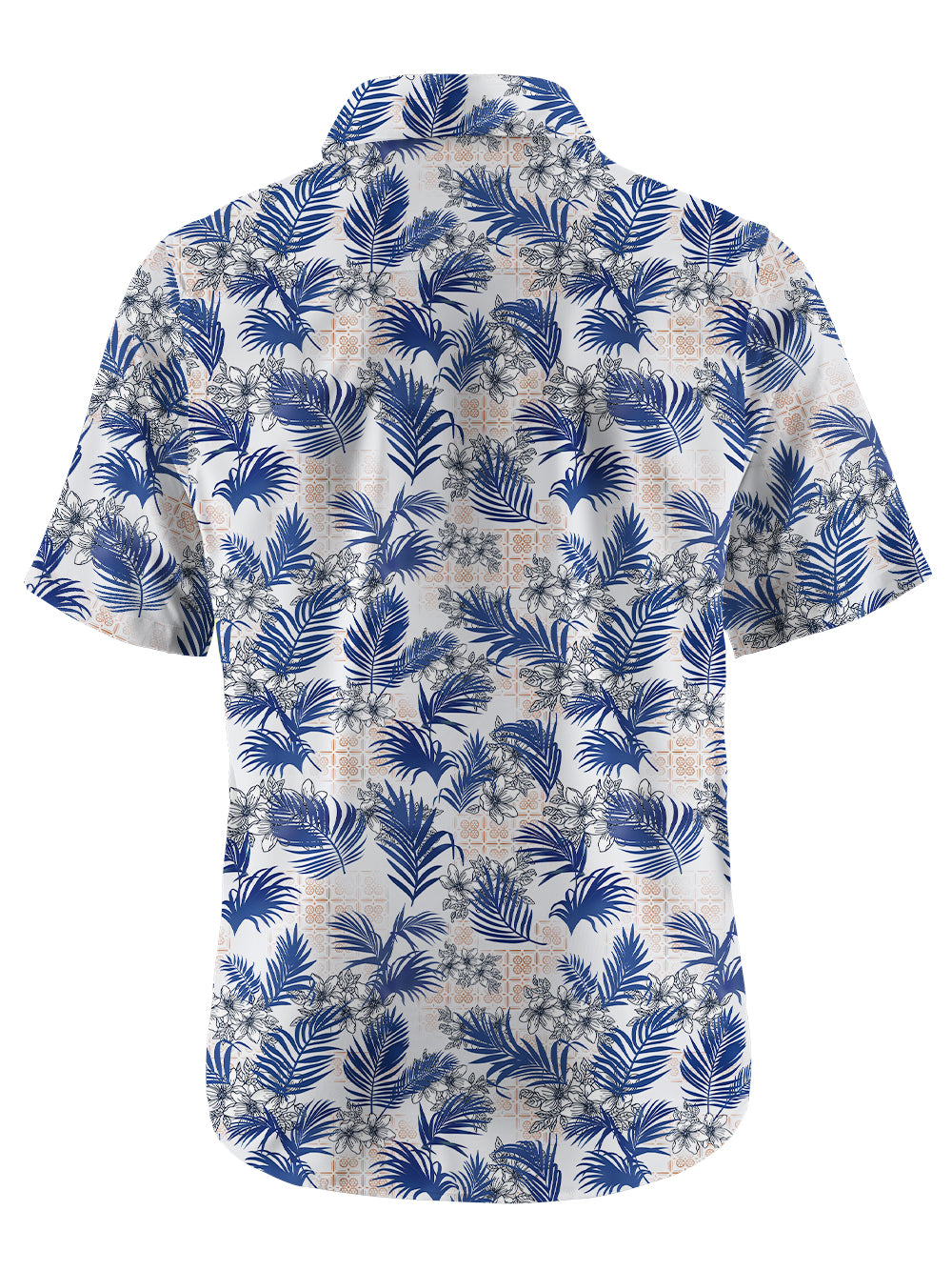 Orionride Blue Leaves Zipper Pockets Ultra Lightweight Short Sleeves Gravel Shirt