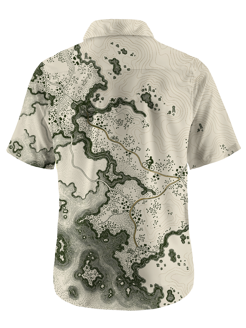 Orionride Trail Map Zipper Pockets Ultra Lightweight Short Sleeves Gravel Shirt