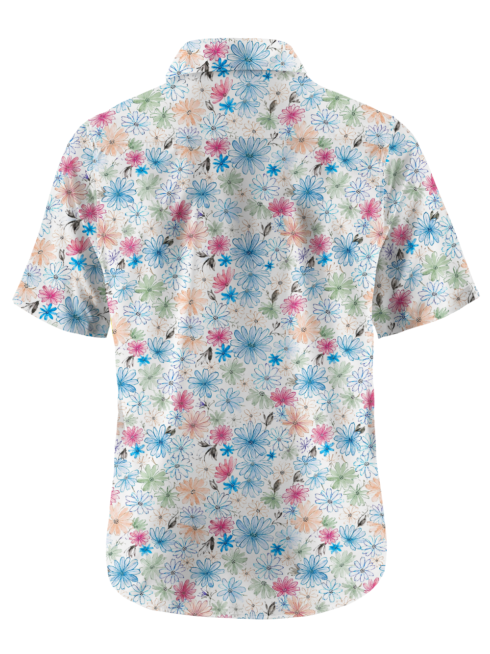 Orionride Wild Blossoms Zipper Pockets Ultra Lightweight Short Sleeves Gravel Shirt