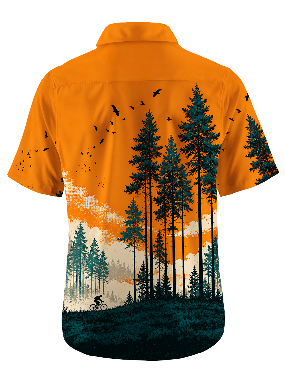 Orionride Sunset Solitude Zipper Pockets Ultra Lightweight Short Sleeves Gravel Shirt