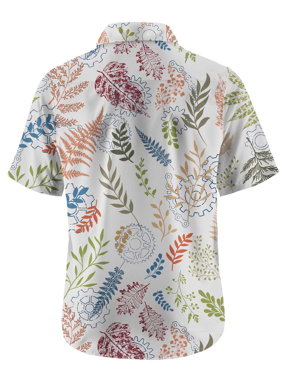 Orionride Painted Leaves Zipper Pockets Ultra Lightweight Short Sleeves Gravel Shirt