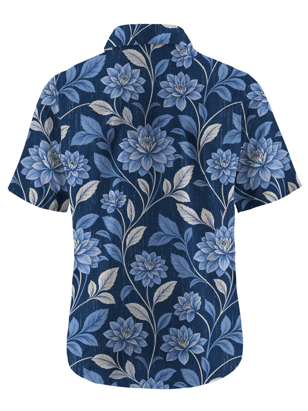 Orionride Indigo Bloom Zipper Pockets Ultra Lightweight Short Sleeves Gravel Shirt