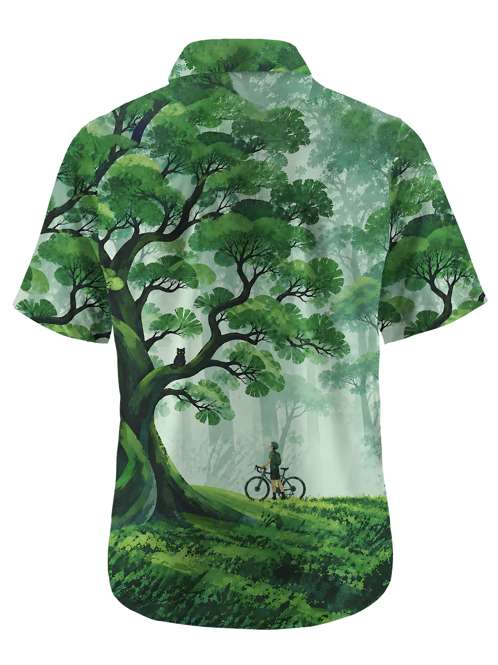 Orionride Forest Sanctuary Zipper Pockets Ultra Lightweight Short Sleeves Gravel Shirt
